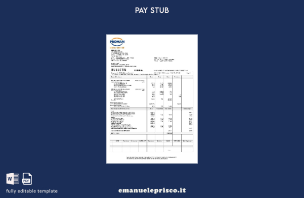 modello di busta paga di reclutamento Proman in stile verificato (in lingua fran